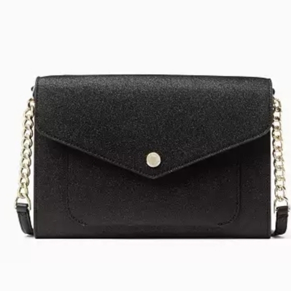 🎉 SALE 🎉 NWT Kate Spade Tinsel Flap Crossbody Convertible Clutch Glitter - Picture 2 of 16